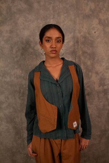 Reversible Jerkin - Pine/Lapiz TheKefiHouse