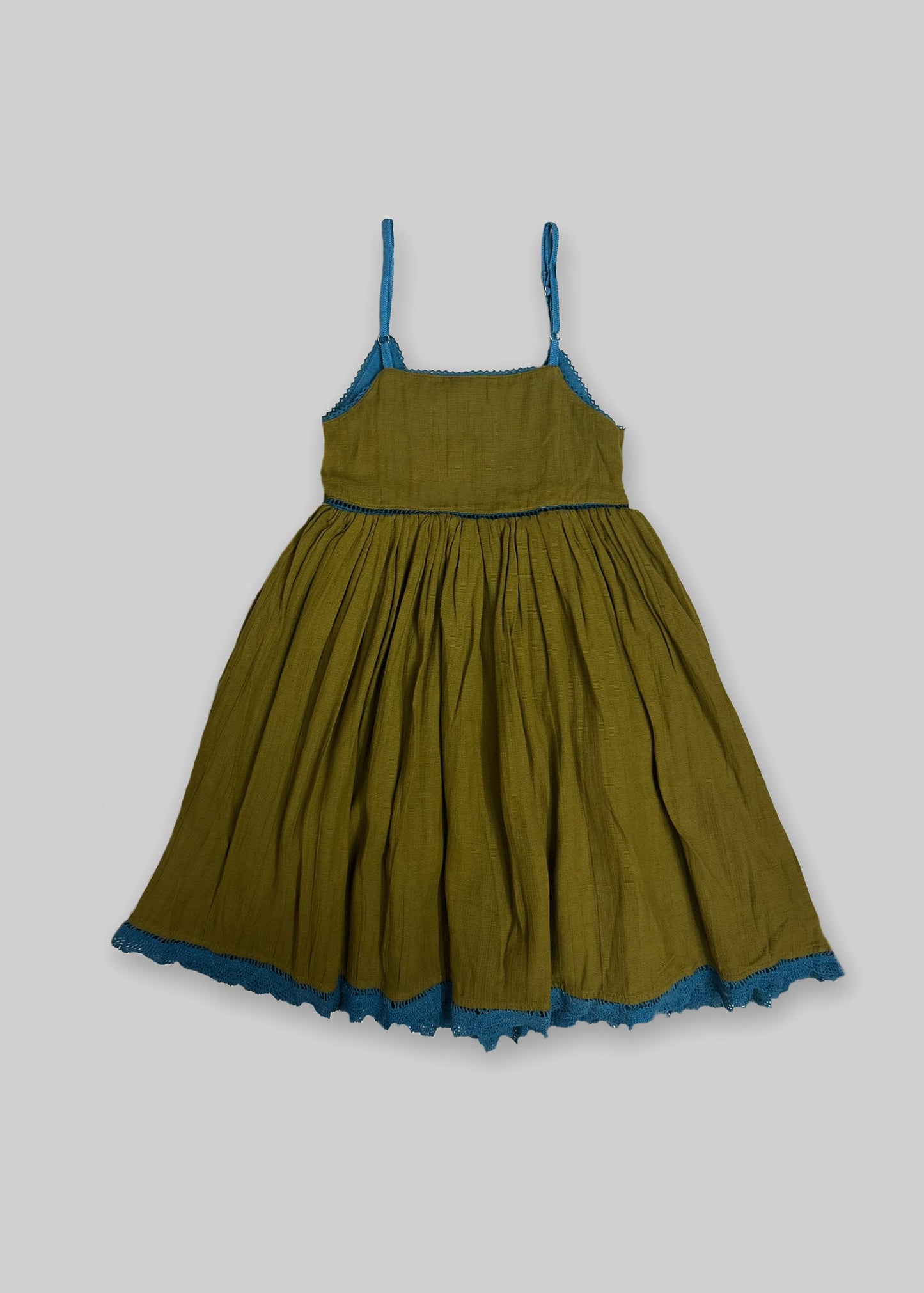 Reversible wrap Dress - Rain Blue+Olive TheKefiHouse