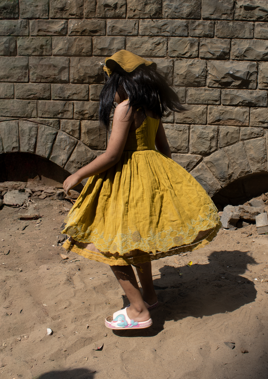Reversible Dress - Golden sun+Dessert sand TheKefiHouse