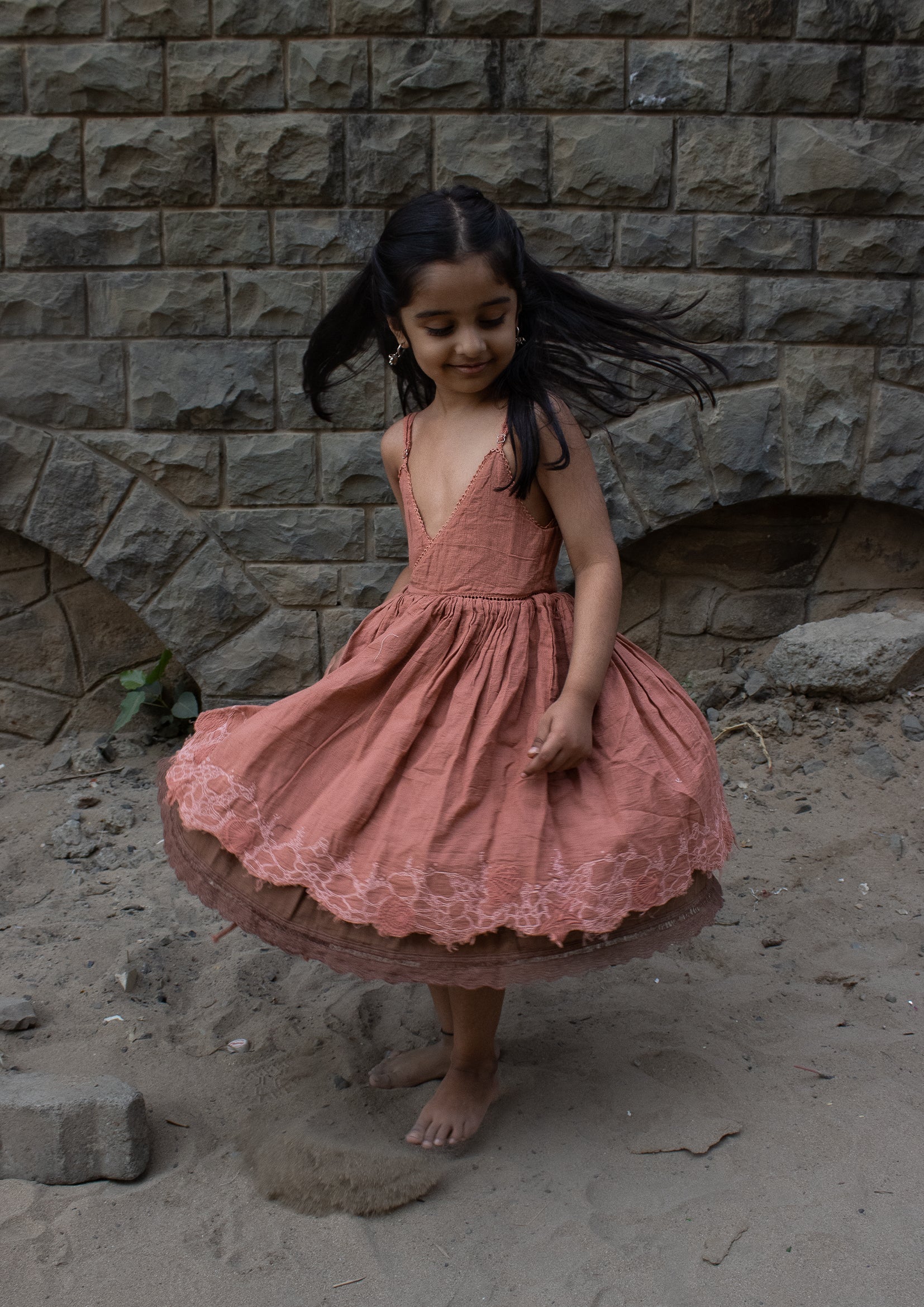Reversible Dress - Blush Pink+Mud TheKefiHouse