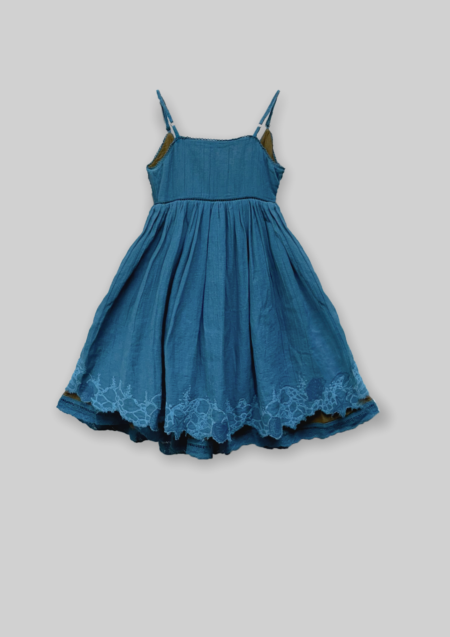 Reversible wrap Dress - Rain Blue+Olive TheKefiHouse