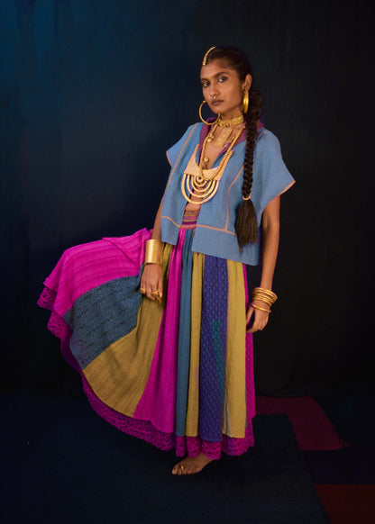 Aks (अक्स) — Jacket (Sky-Dusty orchid) TheKefiHouse