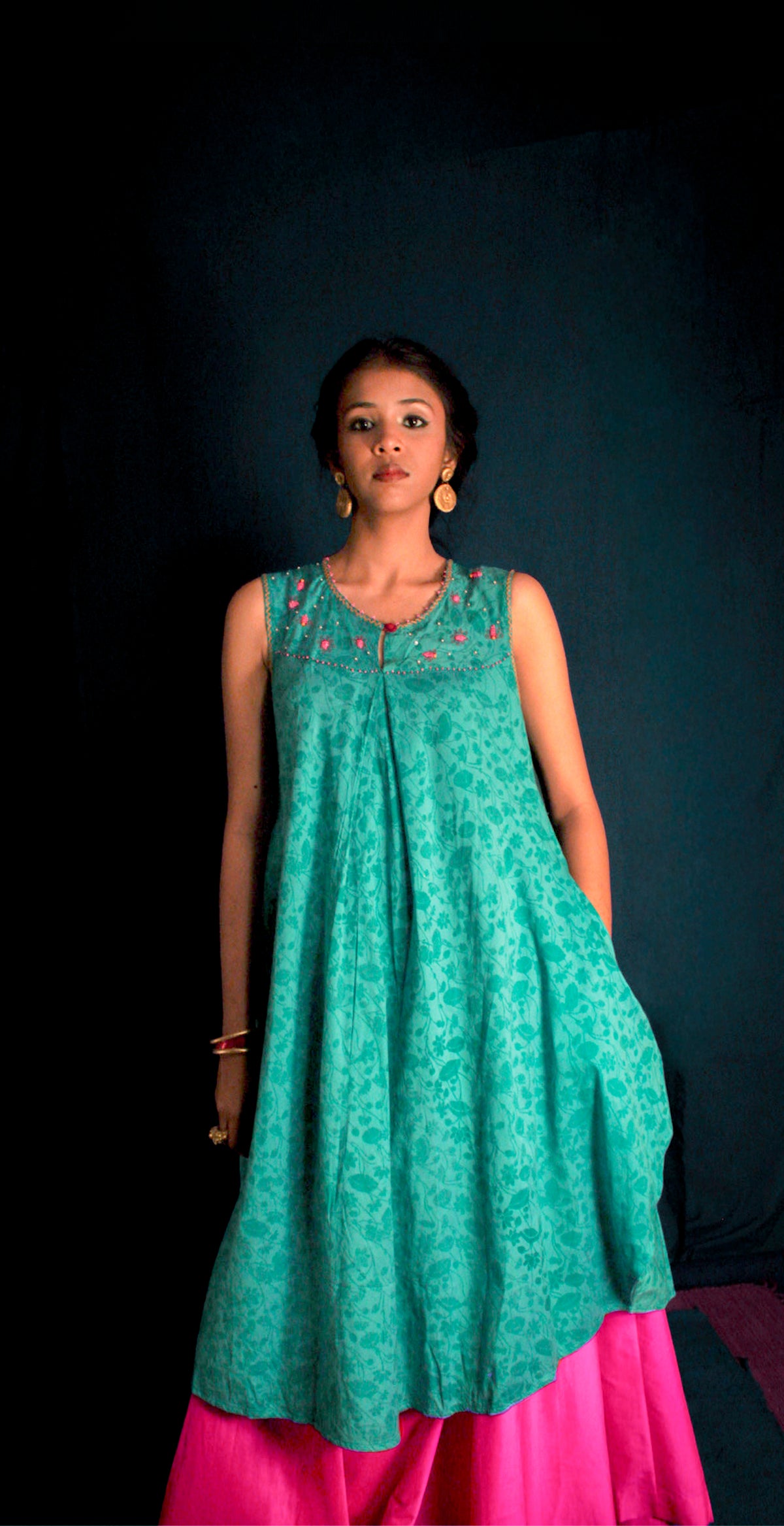 Tarini Kurta - Teal Green TheKefiHouse