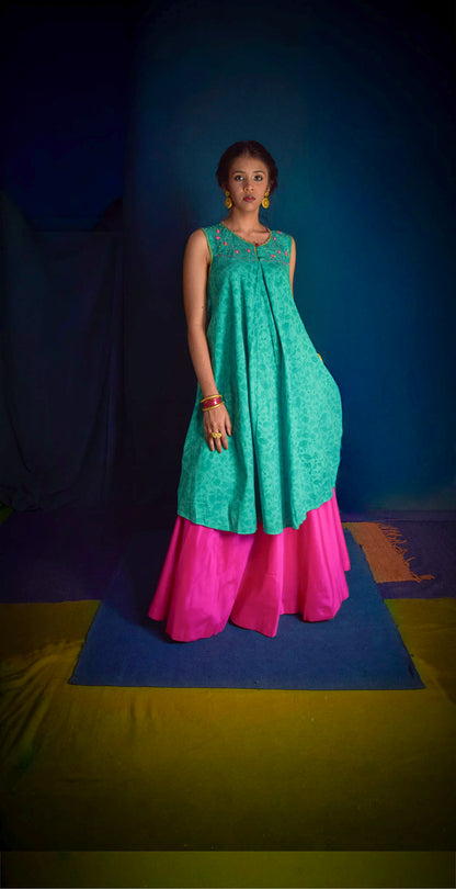 Tarini Kurta - Teal Green TheKefiHouse