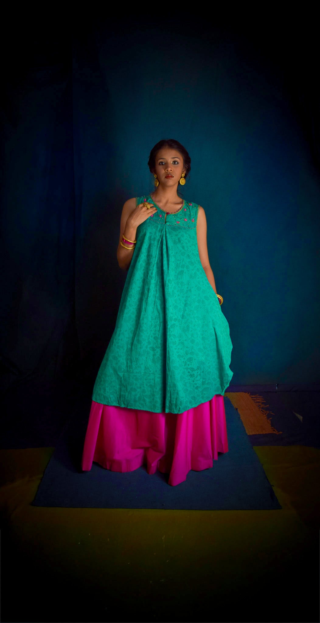 Tarini Kurta - Teal Green TheKefiHouse